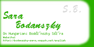 sara bodanszky business card